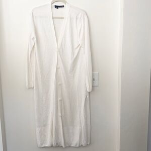 360 Long Cardigan linen Italian Yarn Sweater M